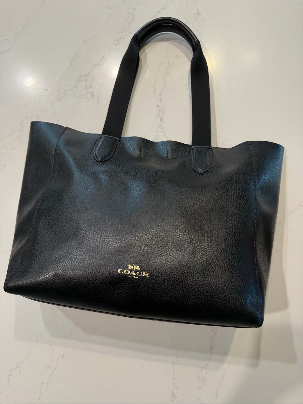 COACH DERBY Black Leather Tote Bag